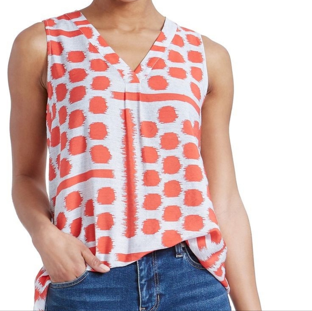 NIC+ZOE Polka Dot Sleeveless Print Tank Top